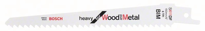 BOSCH 2608657561 Säbelsägeblatt S 611 DF Länge 150 mm Breite 19 mm Zahnteilung T