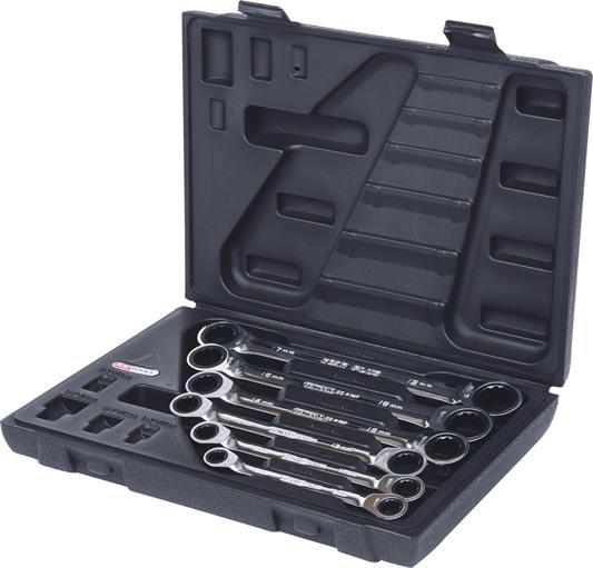 KS Tools 503.4556 GEARplus Doppel-Ratschenringschlüssel-Satz, 6-tlg. Koffer