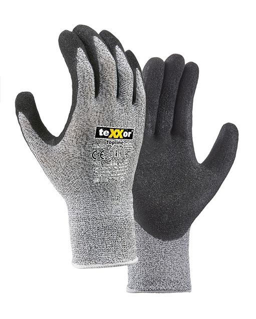 2429-8 teXXor® topline Schnittschutz-Handschuhe NITRIL E Gr.8 grau meliert / schwarz Sehr hohes Abriebs- und Schnittschutzlevel, hohe Standzeit, TOP-Passform mit sehr hohem Tragekomfort.Touchscreenfähig. Die Handschuhe sind einsetzbar für Arbeiten mit seh