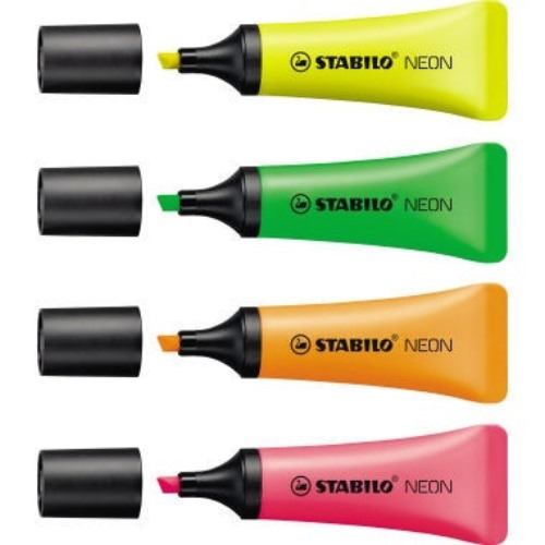 STABILO Textmarker NEON 72/4-1-5 2-5mm sortiert 4 St./Pack.