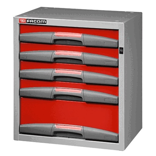 Facom F50000064 Matrix Regal, klein, hoch, mit 5 festen Schubladen