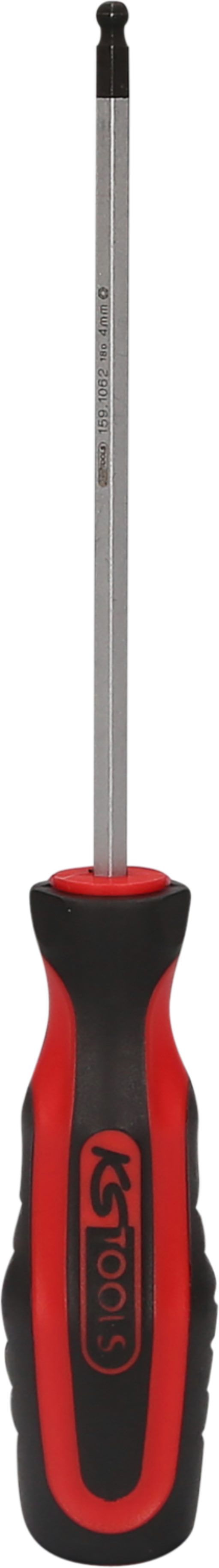 KS Tools 159.1062 ERGOTORQUEplus Schraubendreher Innensechskant mit Kugelkopf, 4