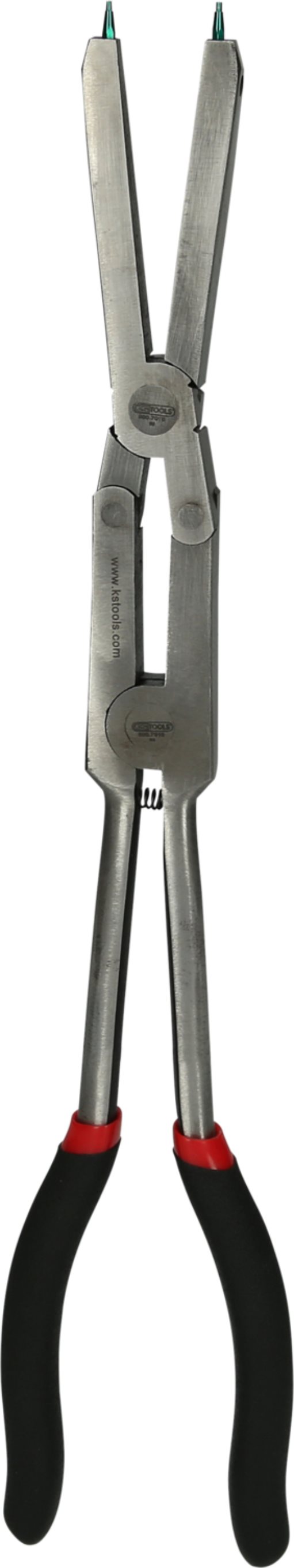 KS Tools 500.7016 Doppelgelenk-Sicherungszange für Innensicherungsringe, 345 mm