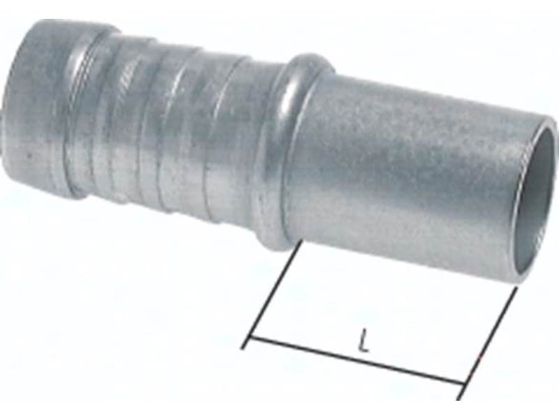 Schlauchnippel Rohr 28, Schl. 21 - 22mm, Stahl verzinkt 861 2520