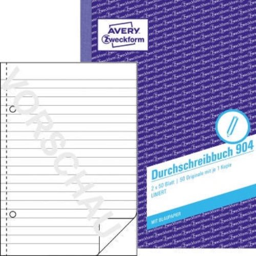 Avery Zweckform Durchschreibebuch 904 DIN A5 liniert 2x50Blatt