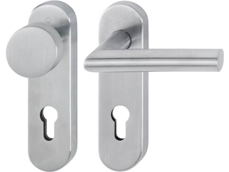 HOPPE 10721522 Kurzschildgarnitur Amsterdam E58/353KH/1400 Edelstahl F69 PZ abge