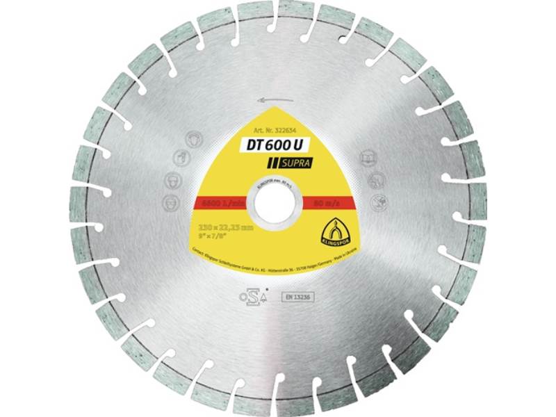 KLINGSPOR 325194 Diamanttrennscheibe DT 600 U Supra Ø 350 mm Bohrung 20 mm Segme