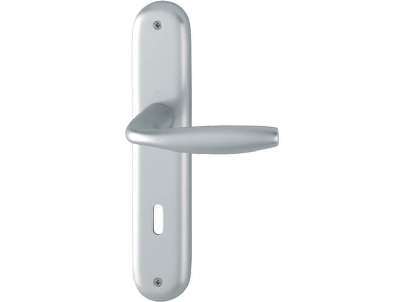 HOPPE 3272909 Langschildgarnitur New York 1810/273P Aluminium F1 OB 72 mm DIN li