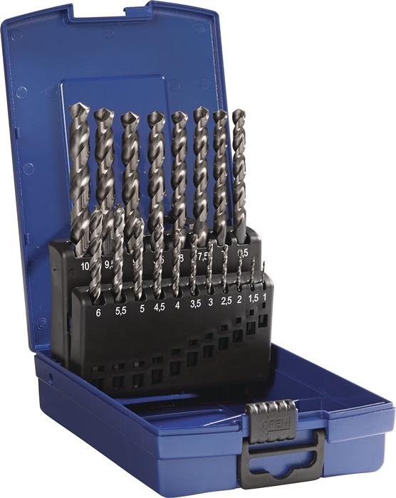 TECWERK  Spiralbohrer-Satz DIN 338 Typ TFL Nenn-Ø 1-10x0,5 mm HSS-Co5 fasennitri