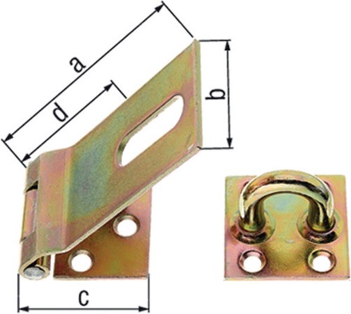 GAH 348366 Sicherheits-Überfalle  Länge 93 x 38 mm Breite 37 mm Stahl galvanisch