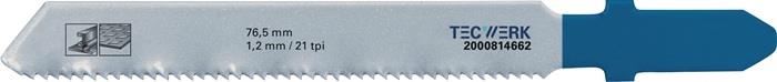 TECWERK 2000814662 Stichsägeblatt Gesamt-L.76,5mm Zahnt.1,2mm HSS 5 St./Karte TE