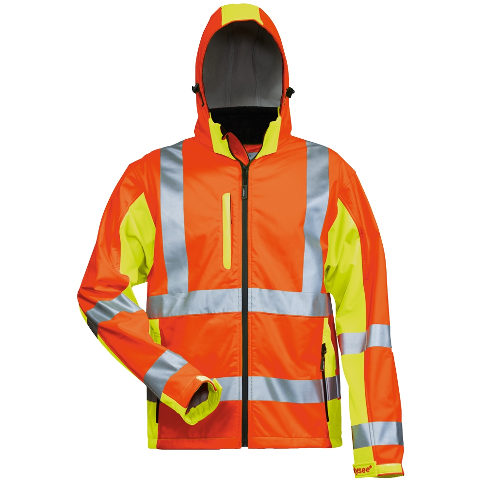 Gr .3XL (66/68) *HOSS* WARNSCHUTZ-SOFTSHELLJACKE orange HIGH VISIBILITY SOFTSHEL