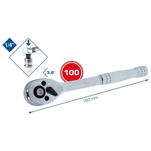 Brilliant Tools  BT020995 1/4'' Umschaltknarre mit Metallgriff