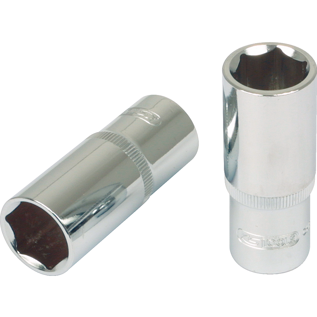 KS Tools 918.1528-E 1/4 CHROMEplus Sechskant-Stecknuss, lang, 3/8, auf Häng