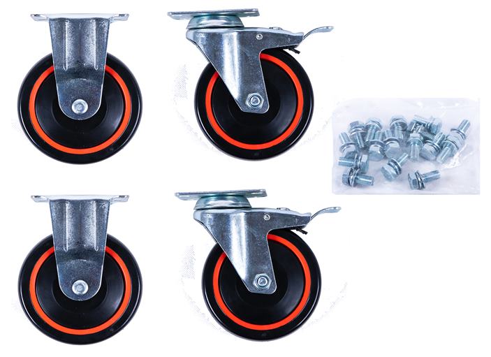 KS-Tools 826.0007-R014P Rollenset 2 x Lenkrolle + 2 x Laufrolle Hinten links