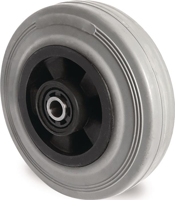 TECWERK 2000276122 Ersatzrad D.200mm Trgf.205kg VG grau Achs-D.12mm Nabenl.59mm