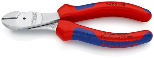 KNIPEX 74 05 160 Kraftseitenschneider  Länge 160 mm Form 0 Mehrkomponenten-Hülle
