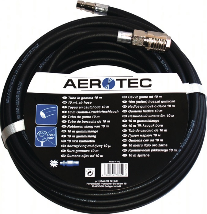 AEROTEC 2005745 Druckluftschlauch  Innen-Ø 13 mm Länge 10 m Kupplung DN 7,2