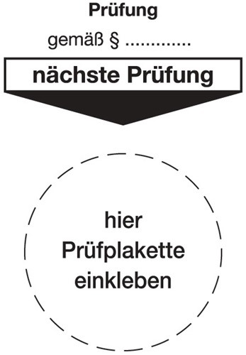 52934 Grundplakette  B80xL40 mm Prüfung gemäß Paragraph Folie