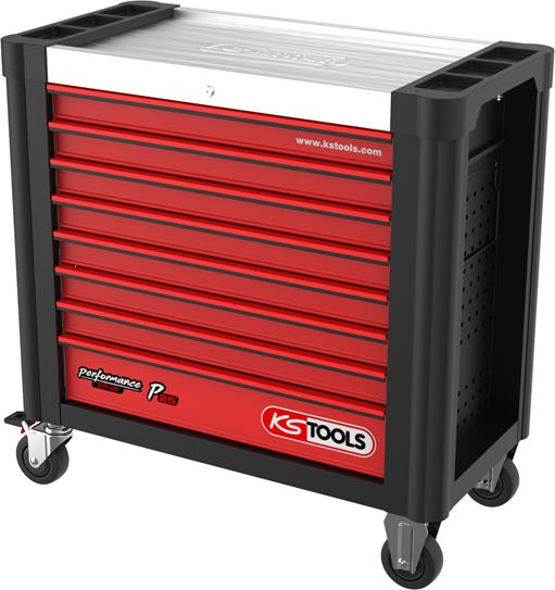 KS-Tools 873.3008 PERFORMANCEplus P25 SCHWARZ/ROT Werkstattwagen mit 8 Schublade