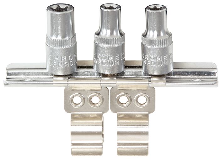 KS Tools 911.1180-3 1/4 Clipleiste mit Halterung für 3 Nüsse