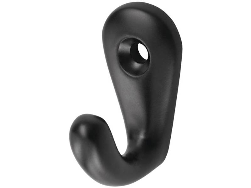 HERMETA 0557-70E Handtuchhaken 0557 1 Haken Höhe 36 mm Aluminium schwarz kunstst