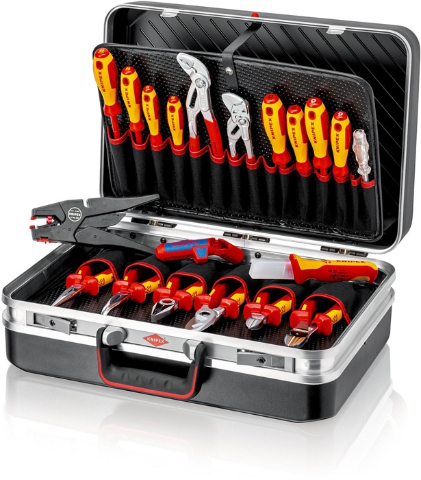 KNIPEX 00 21 20 Werkzeugkoffer Elektro 20-teilig Koffer aus ABS-Material Elektro