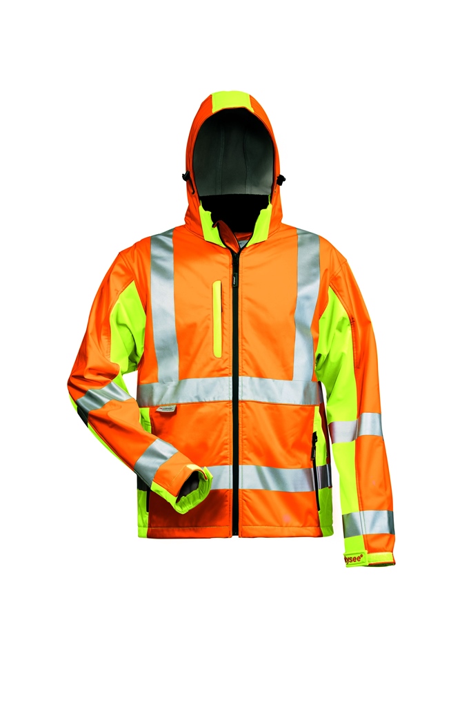 Gr .2XL (62/64) *HOSS* WARNSCHUTZ-SOFTSHELLJACKE orange HIGH VISIBILITY SOFTSHEL
