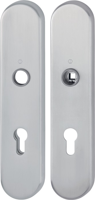 HOPPE 11980540 Langschildpaar E3331/3310 matt F69 PZ 72 mm