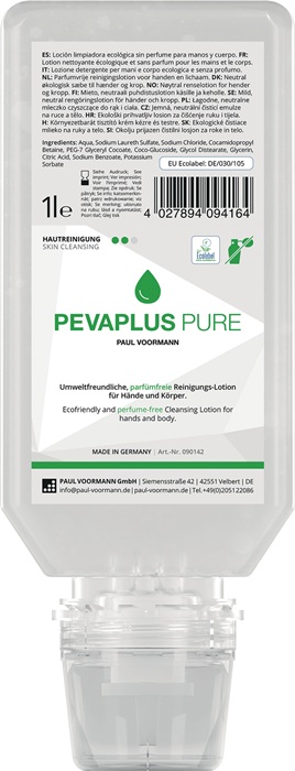 PAUL VOORMANN 090172 Handreinigung PEVAPLUS PURE 1 l unparfümiert