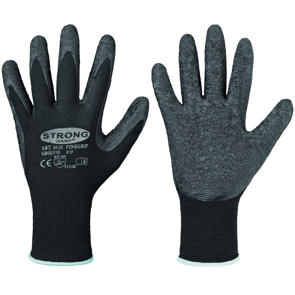 Gr .12 *FINEGRIP* STRONGHAND® HANDSCHUHE schwarz *FINEGRIP* STRONGHAND® GLOVES