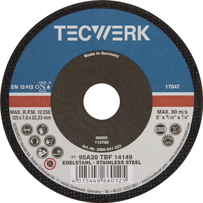 TECWERK  Schruppscheibe  D125xS7mm gekröpft Bohrung 22,23 mm