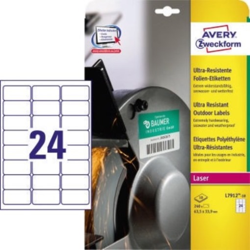 Avery Zweckform Folienetikett L7912-10 63,5x33,9mm 240 St./Pack.