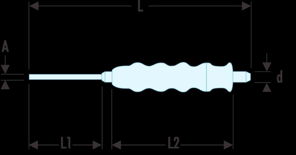Facom 255.G2.5 Koerner mit Handgriff Spitze 2,5 mm