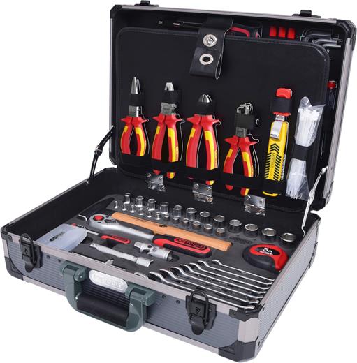 KS Tools 911.0628 1/4'' + 1/2 Elektriker-Werkzeugkoffer, 128-tlg.