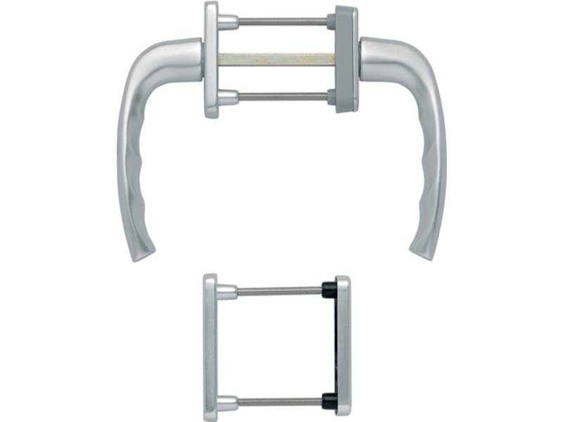 HOPPE 3273792 Balkongarnitur New York 0810/961N/U10/ Aluminium F1 63-73 mm Vier