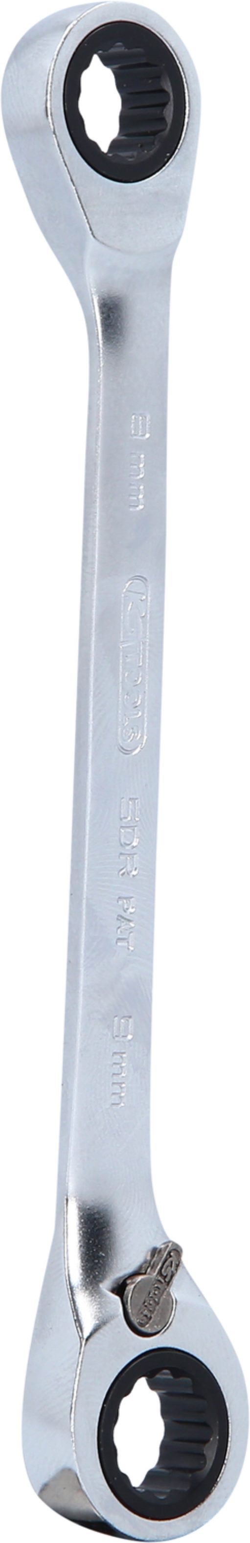 KS Tools 503.4571 GEARplus Doppel-Ratschenringschlüssel umschaltbar 8x9mm