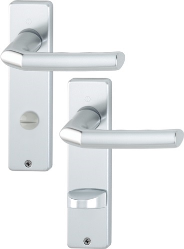 HOPPE 2566358 Kurzschildgarnitur Birmingham 1117/202KP Aluminium F1 SK/OL eckig