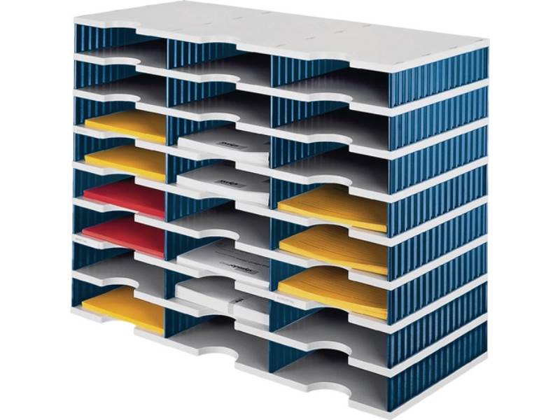 Sortierablage 24 Fächer H573xB723xT331mm Polystyrol grau/blau