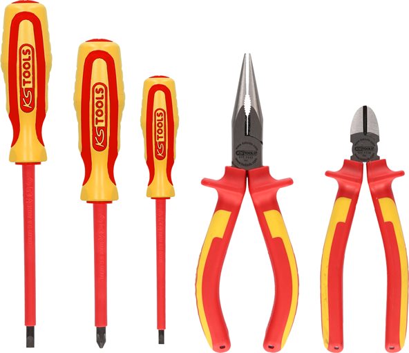 KS Tools 117.1170 ERGOTORQUE VDE Zangen- und Schraubendreher-Satz, 5-tlg. Varian
