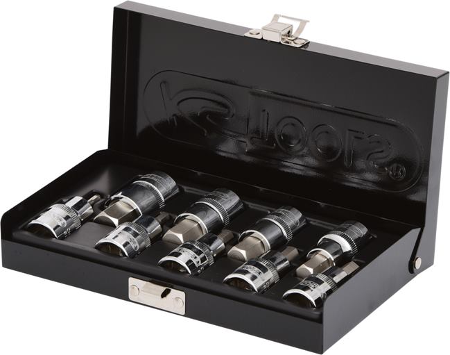 KS Tools 918.1330 1/2'' CHROMEplus Bit-Stecknuss-Satz Innensechskant, 9-tlg. 4-1