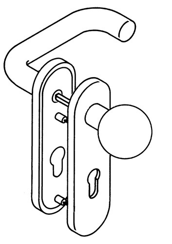 HEWI 111R03.113 90 Kurzschildgarnitur 111R03.113 90 Kunststoff 90 PZ abgerundet