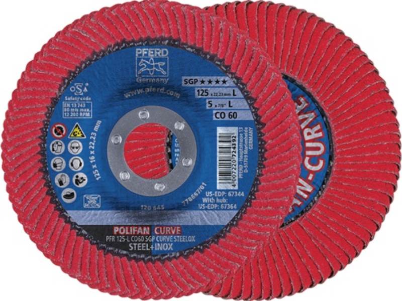 PFERD TOOLS 67689066 Fächerscheibe POLIFAN CO SGP CURVE STEELOX Ø 125 mm Körnung