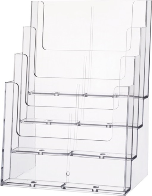 HELIT H23524- 02 Tischprospekthalter  4 x DIN A4 hoch Kunststoff transparent fre