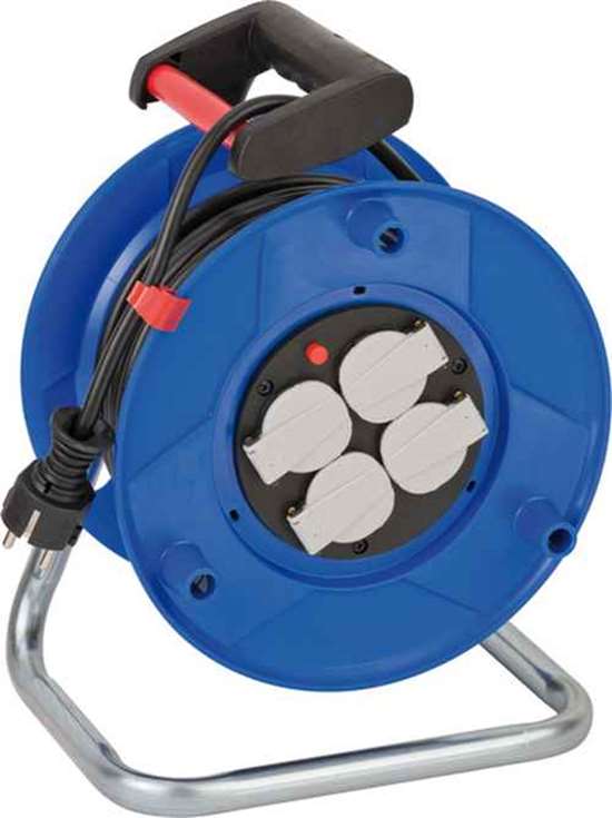 Brennenstuhl 1215056 K-Tro. Garant 240 25m H05VV-F3G1.5 4fach Stedo/Klappd./CN-Thermo Brennenstuhl Garant E Kabeltrommel (25m Kabel in schwarz, aus Spezialkunststoff, für den Einsatz im Innenbereich, Made in Germany)    Kabeltrommel 25m