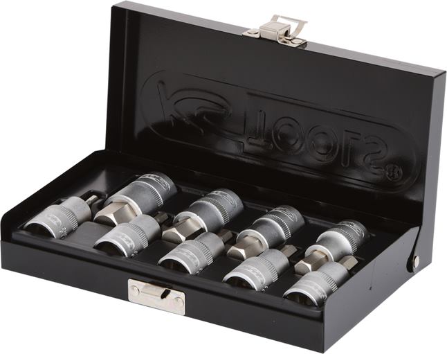 KS Tools 911.1321 1/2'' Bit-Stecknuss-Satz Innensechskant, kurz, 9-tlg.