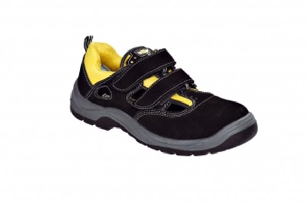 teXXor® S1-Sicherheitsklettsandalen ROMANS schwarz/gelb 6115_48 Gr.48