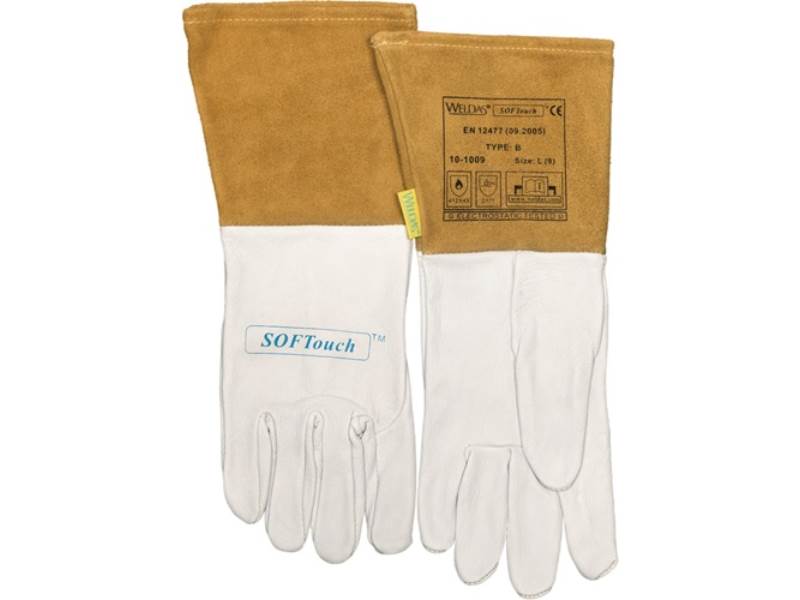 WELDAS 10-1009-XXL Schweißerhandschuhe  Größe XXL (10,5) natur/orange  EN 388, E