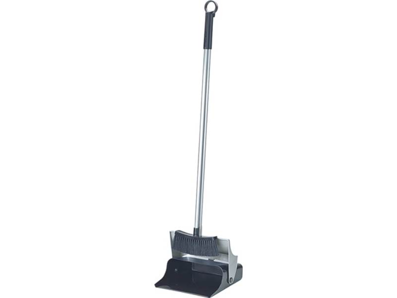 456900 Kehr-Set  Alu-Stiel mit Klappschaufel und Besen schwarz/silber
