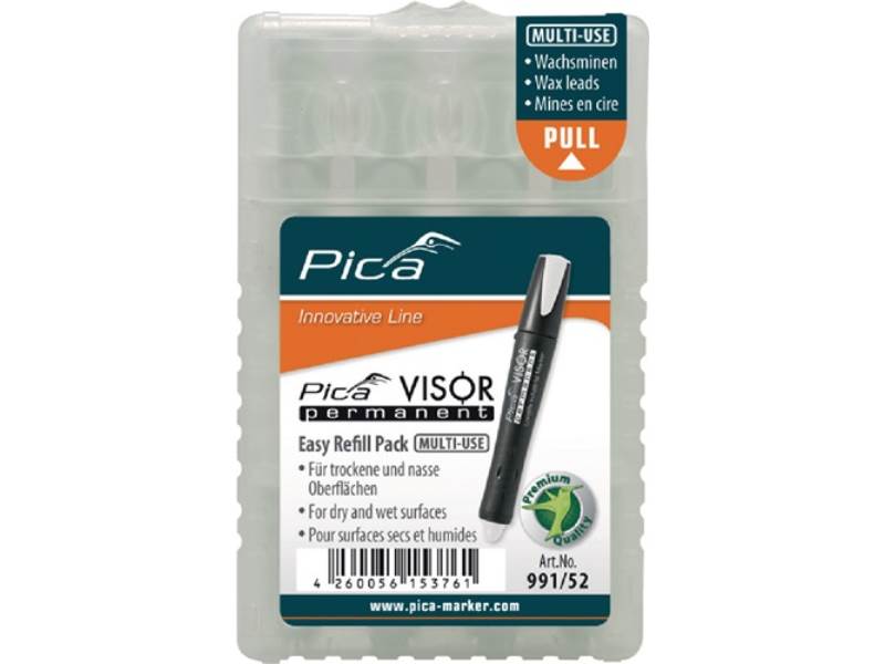 PICA 991/52 Minen-Set Visor permanent 4x weiß wasserfest